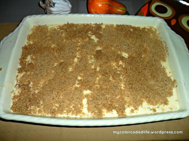 corn pudding - about to put in the oven