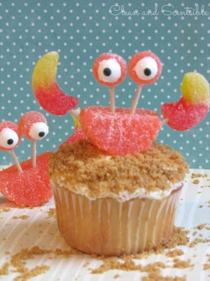 Fruit Candy Crab Cupcakes