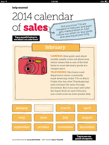 HGTV Magazine Calendar of Sales - February