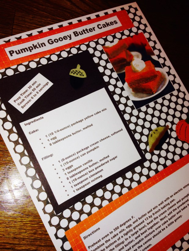 photoPumpkin Gooey Butter Cakes Scrapbook page 
