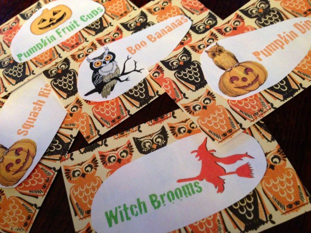 halloween menus cards